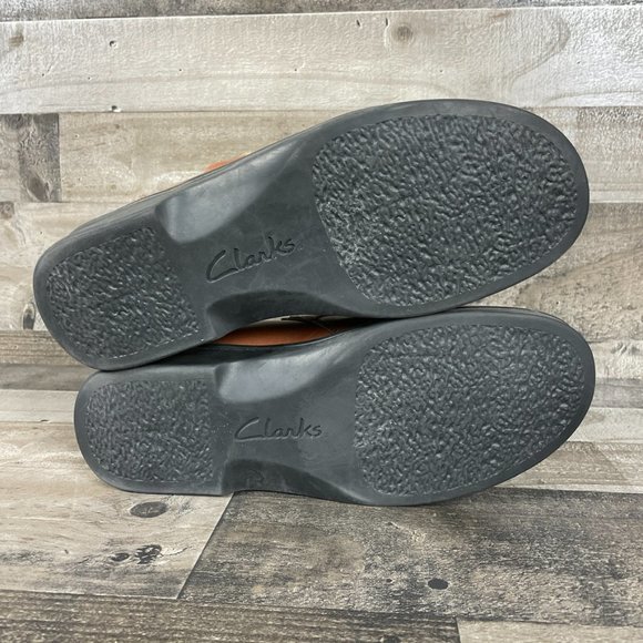 Clarks Patty Lorene Leather Slip On Clogs - Picture 9 of 9